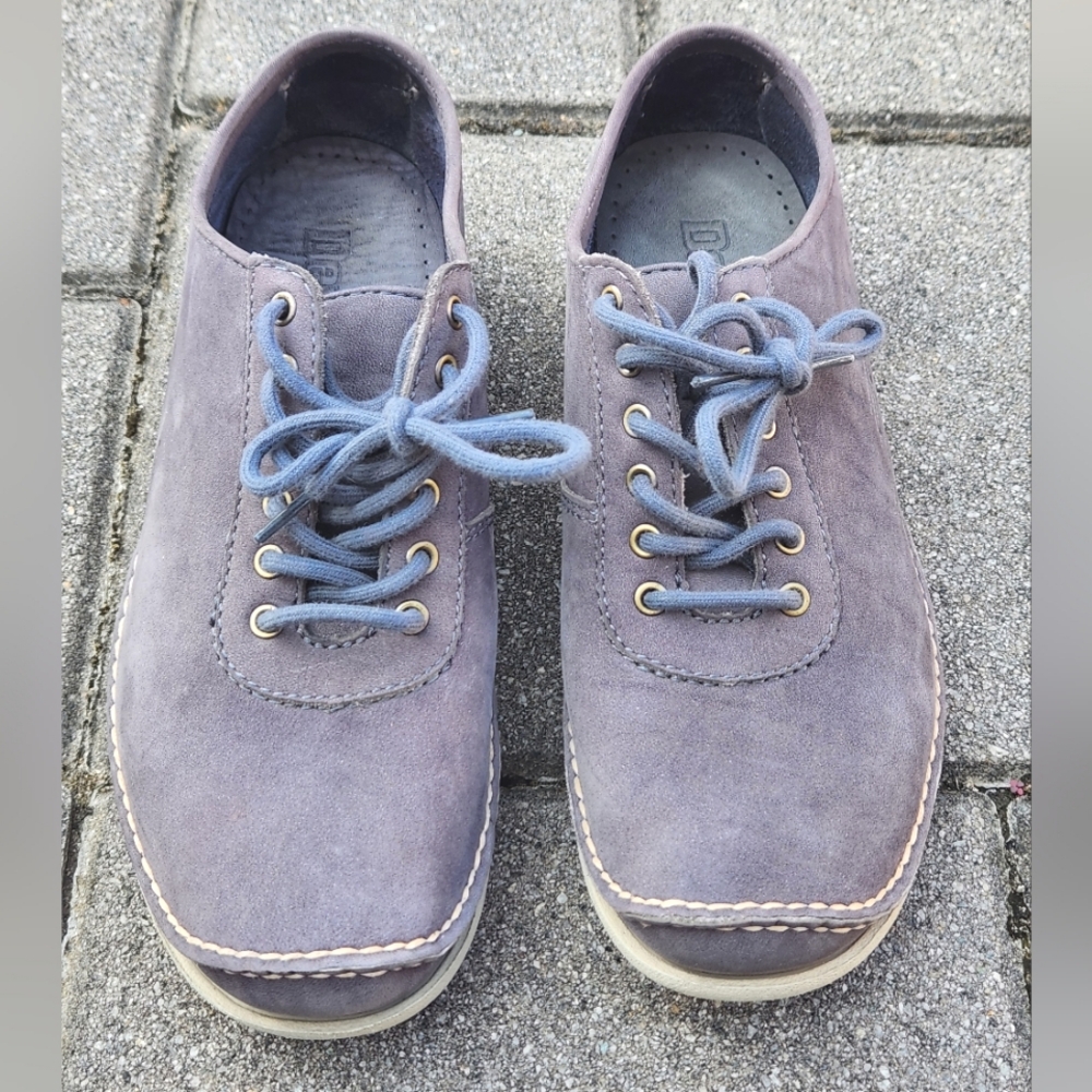 Dexter Slate Gray/Blue Nubuck Leather Moc Walking Shoes 7 1/2